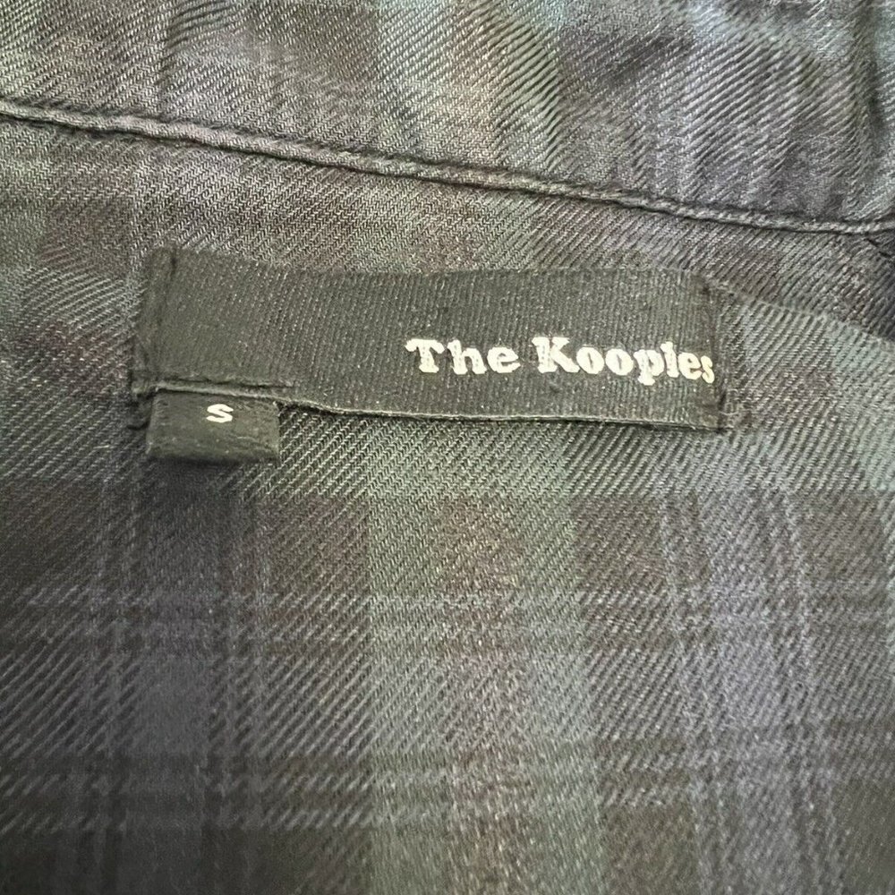 The Kooples | Women’s Small | Blue Green Plaid Blouse Padded Shoulders | Western - Picture 3 of 7